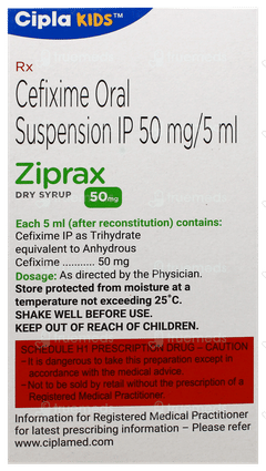 Ziprax 50mg Strawberry Flavour Dry Syrup 30ml Ziprax 50mg Strawberry Flavour Dry Syrup 30ml